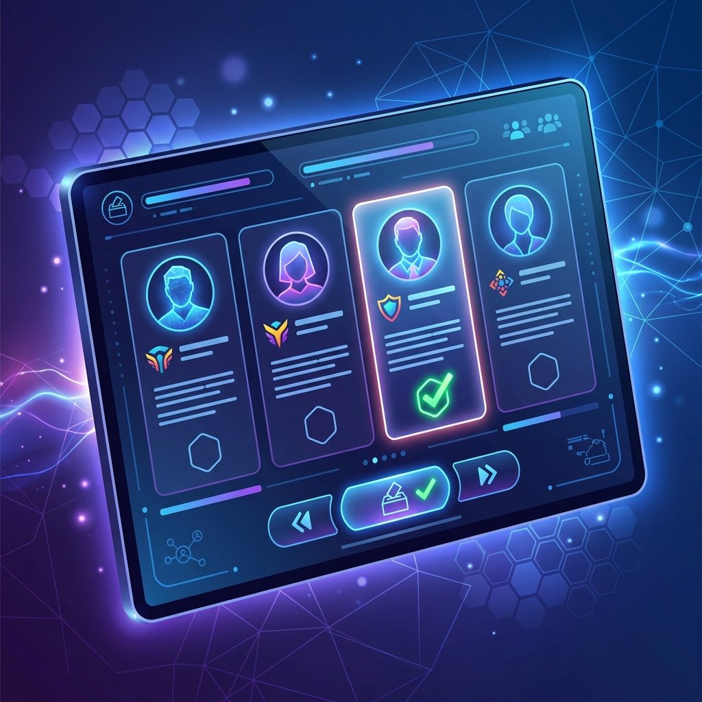 Futuristic Voting UI Illustration